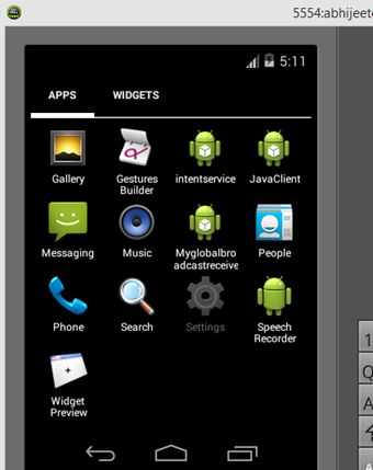 Settings on Android App